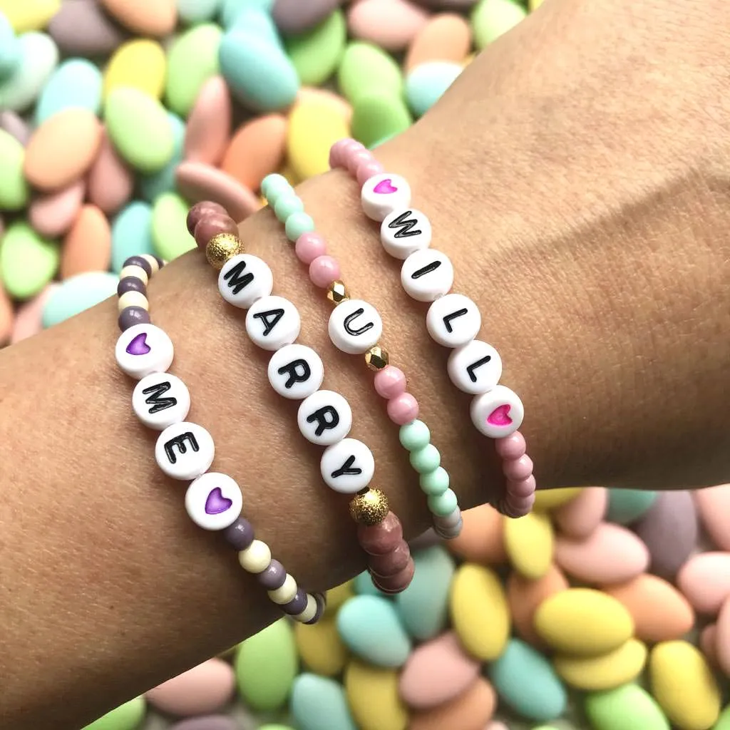 Personalised Name Alphabet Gemstone Bead Bracelet
