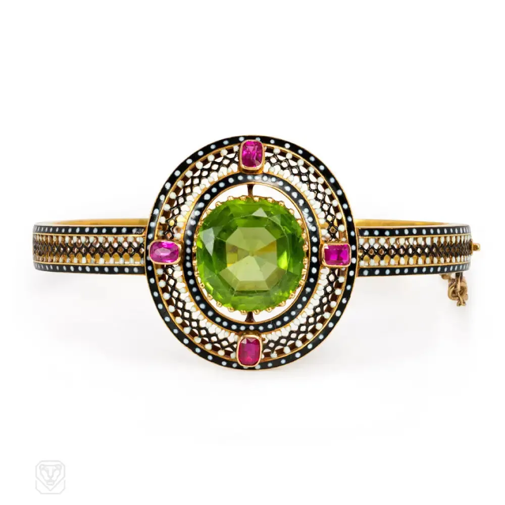 Phillips, London antique gold, enamel, and gemset bracelet