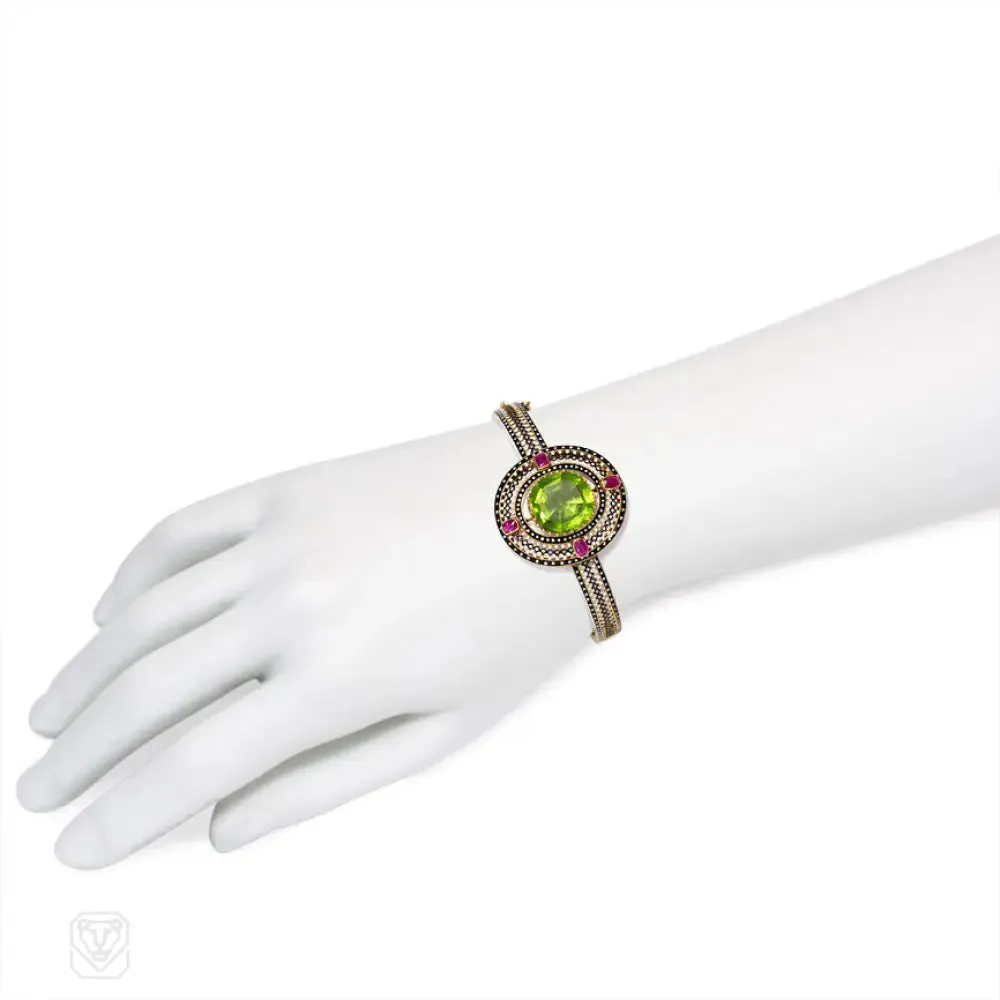 Phillips, London antique gold, enamel, and gemset bracelet