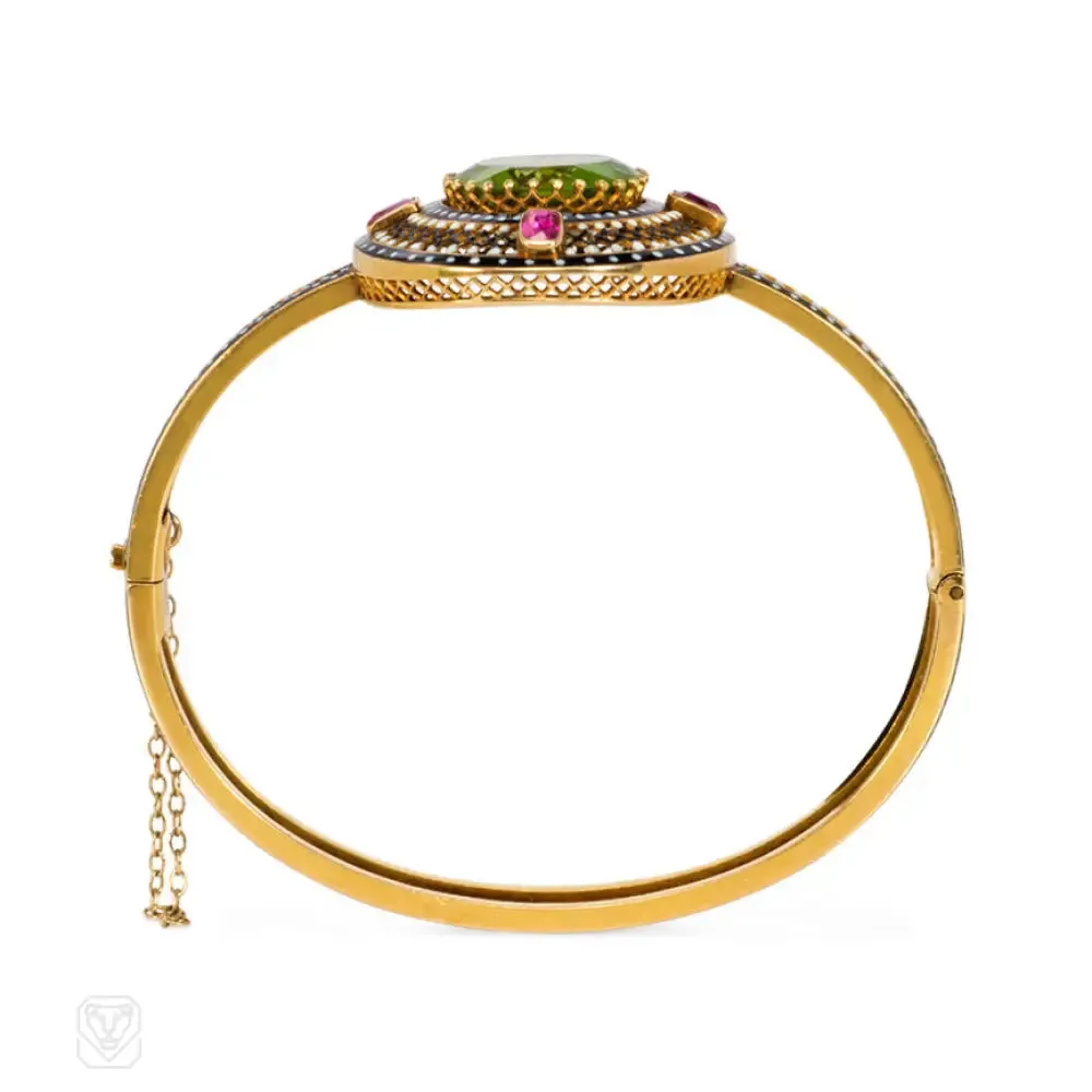 Phillips, London antique gold, enamel, and gemset bracelet