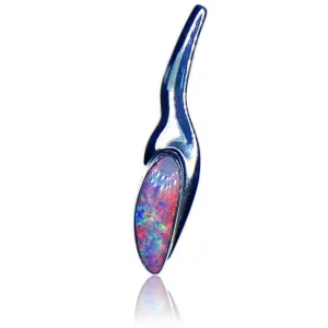 Pink Violet Green Boulder Opal Pendant