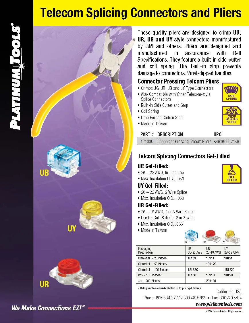 Platinum Tools 18110 UR/Gel Filled 19-26 AWG - 100pc Box