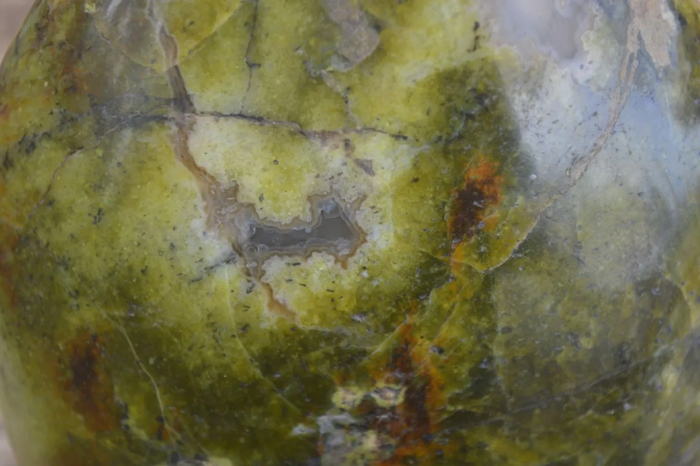Polished Green Opal Standing Free Form  x 1 From Madagascar