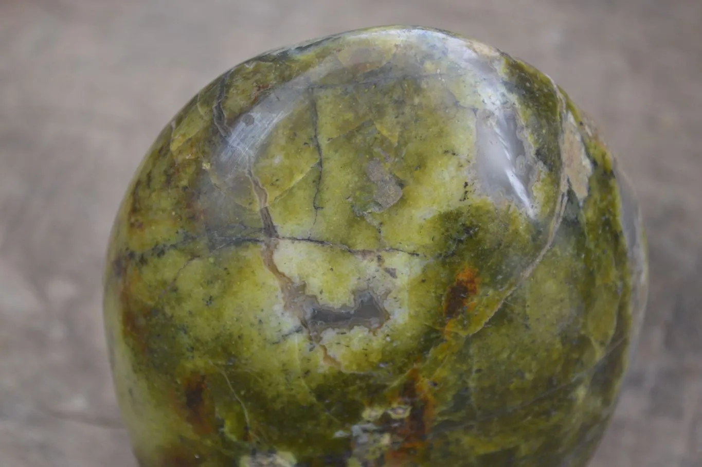 Polished Green Opal Standing Free Form  x 1 From Madagascar