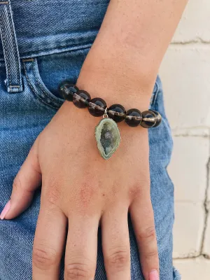 Quartz Bracelet // Druzy Charm