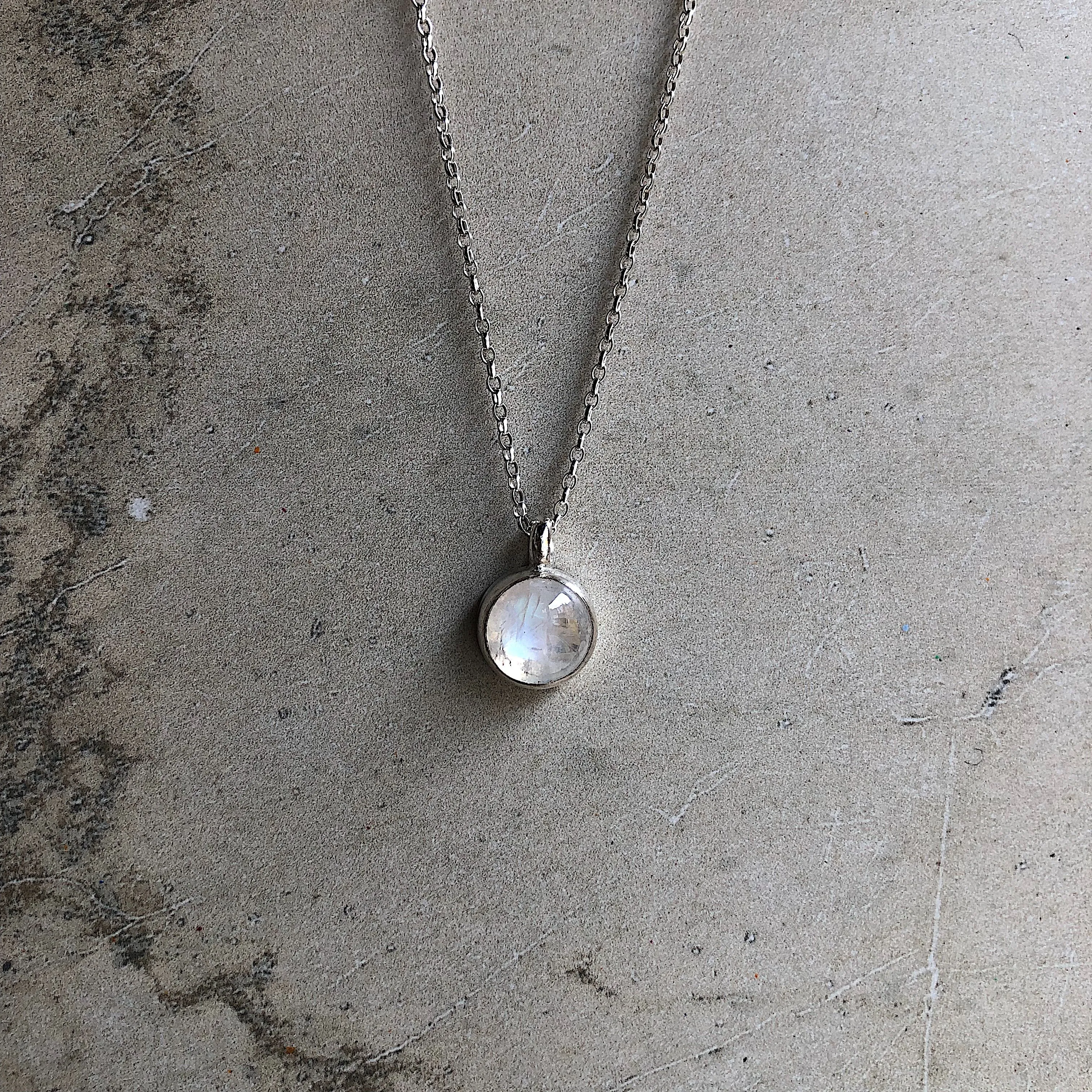Rainbow moonstone treasured necklace