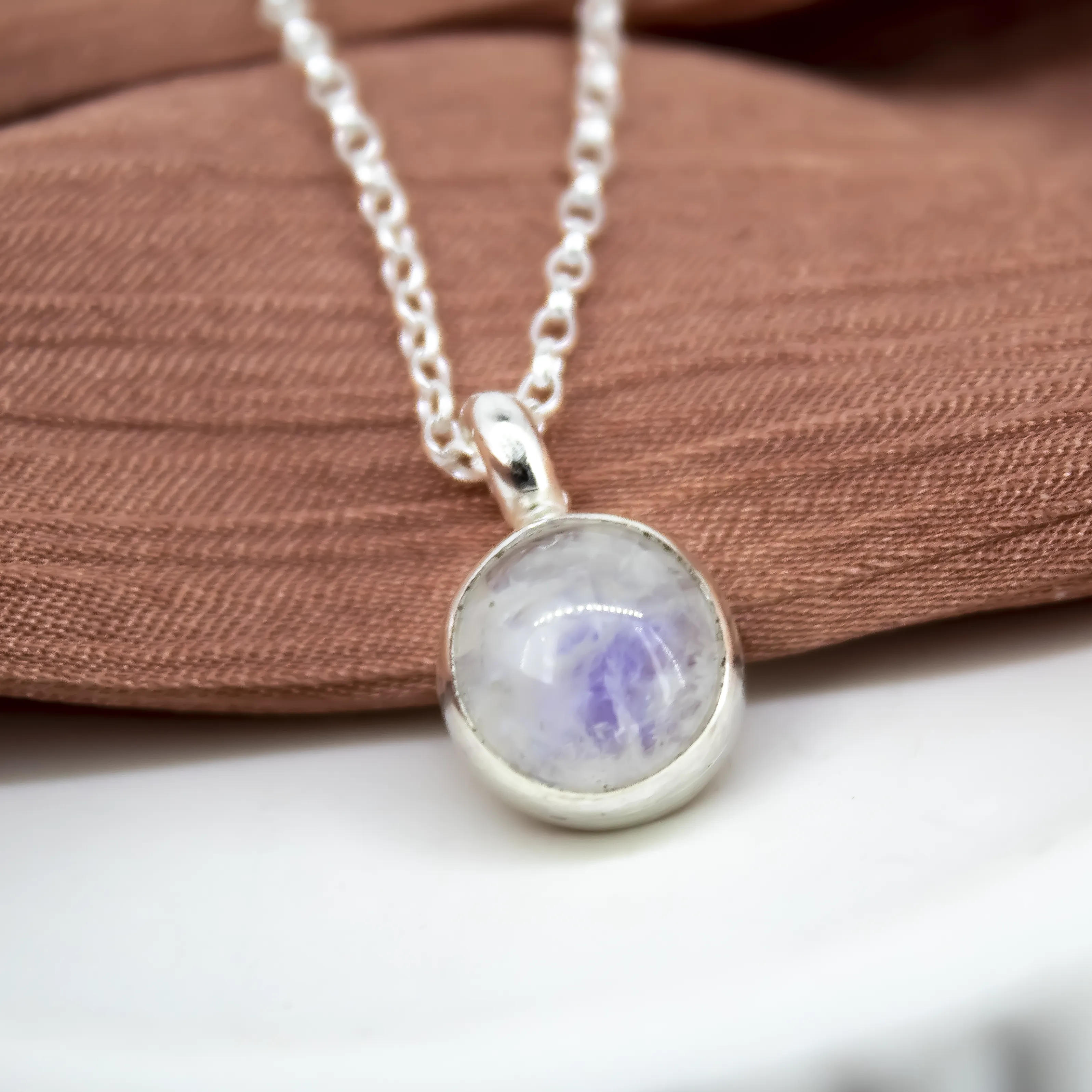Rainbow moonstone treasured necklace