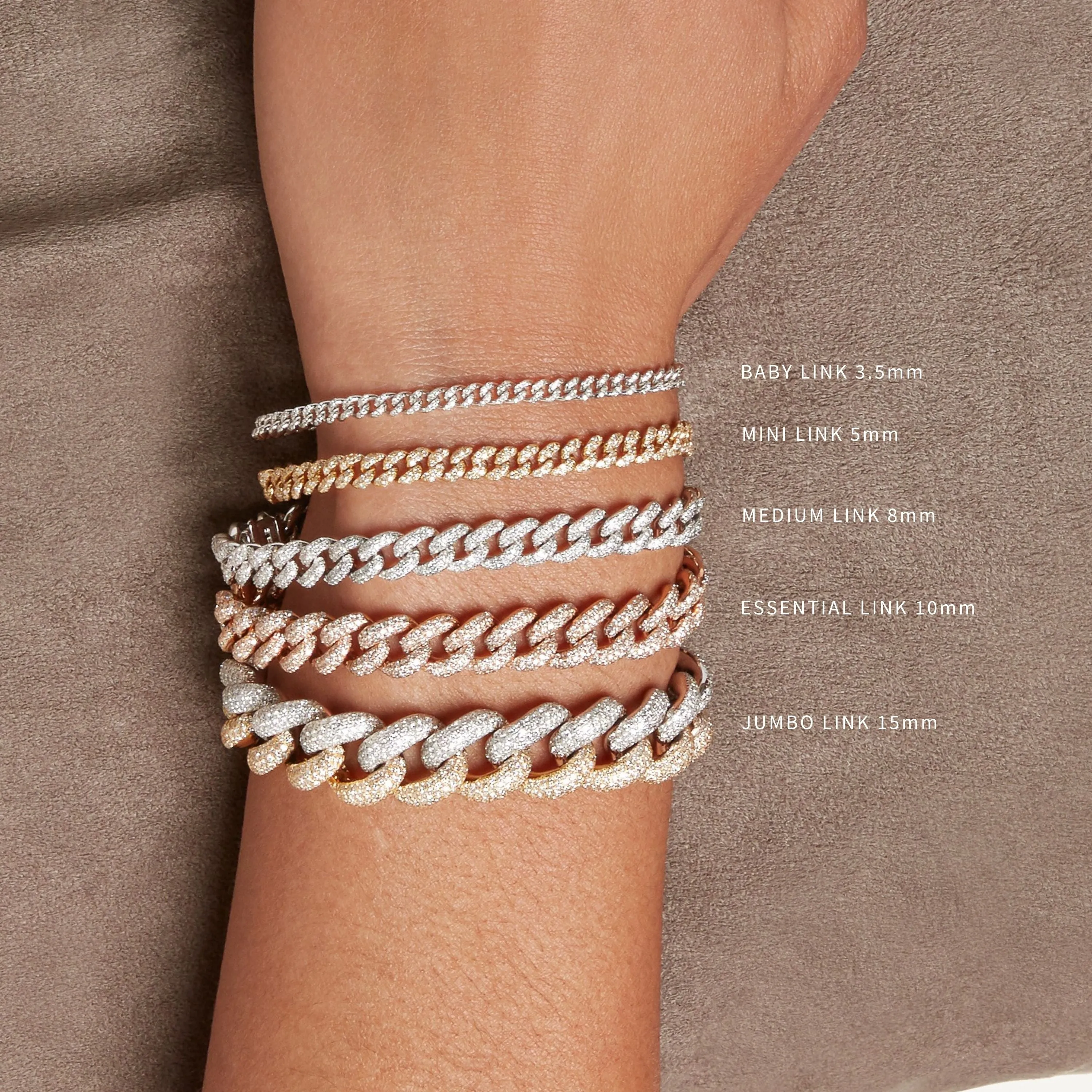 READY TO SHIP 7 PAVE & WHITE CERAMIC ESSENTIAL LINK BRACELET