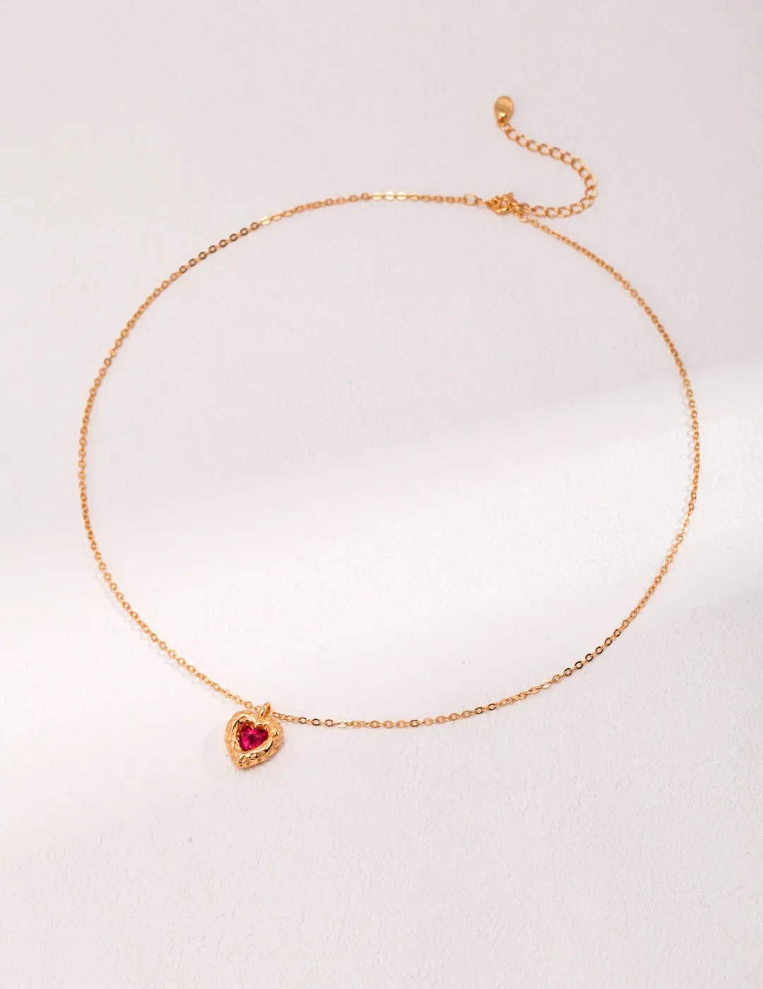 Red Steel Jade Love Zircon Necklace