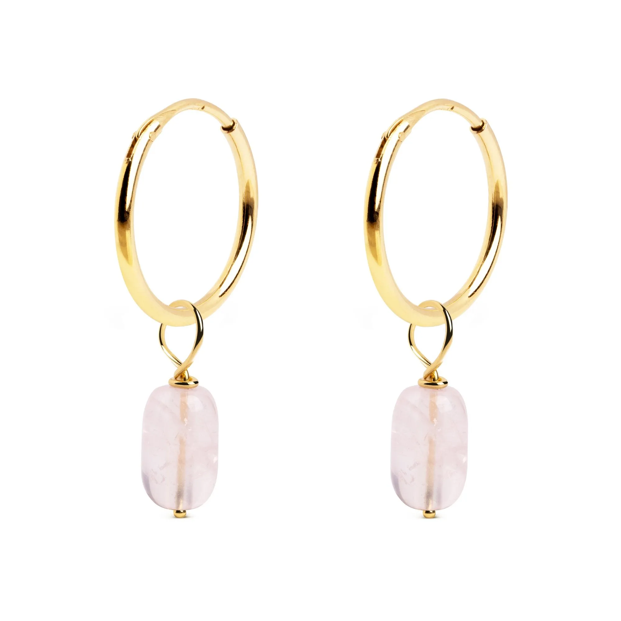 Rose Quartz Gold Charms