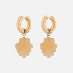 Shell We Dance Earring, Yellow Jade
