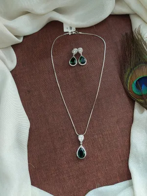 Shimmering Elegance Pear-Shaped Zircon Necklace Set