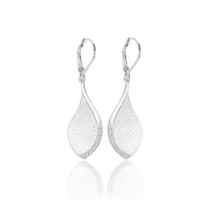 Silver Mother of Pearl Cubic Zirconia Earrings SEG0088