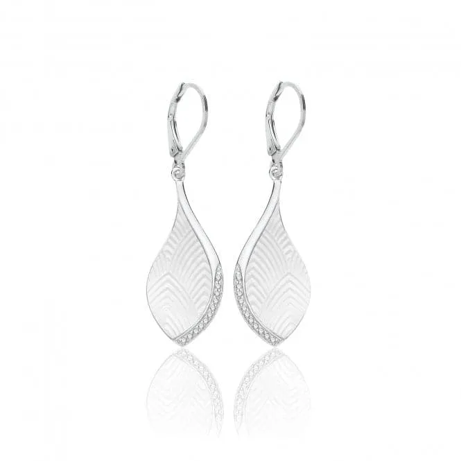 Silver Mother of Pearl Cubic Zirconia Earrings SEG0088