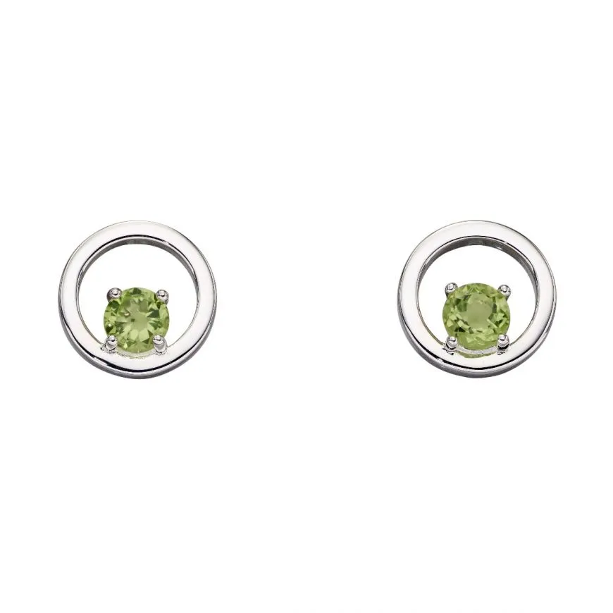 Silver Peridot Earrings. August Birthstone