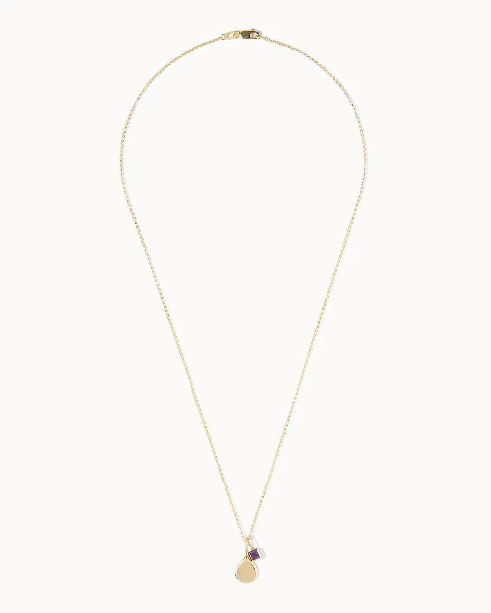 Solid Gold Amethyst February Birthstone Necklace