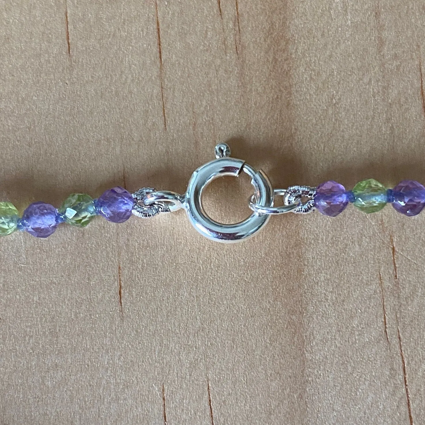 Sterling Silver Amethyst & Peridot Bracelet