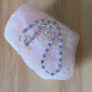 Sterling Silver Amethyst & Peridot Bracelet