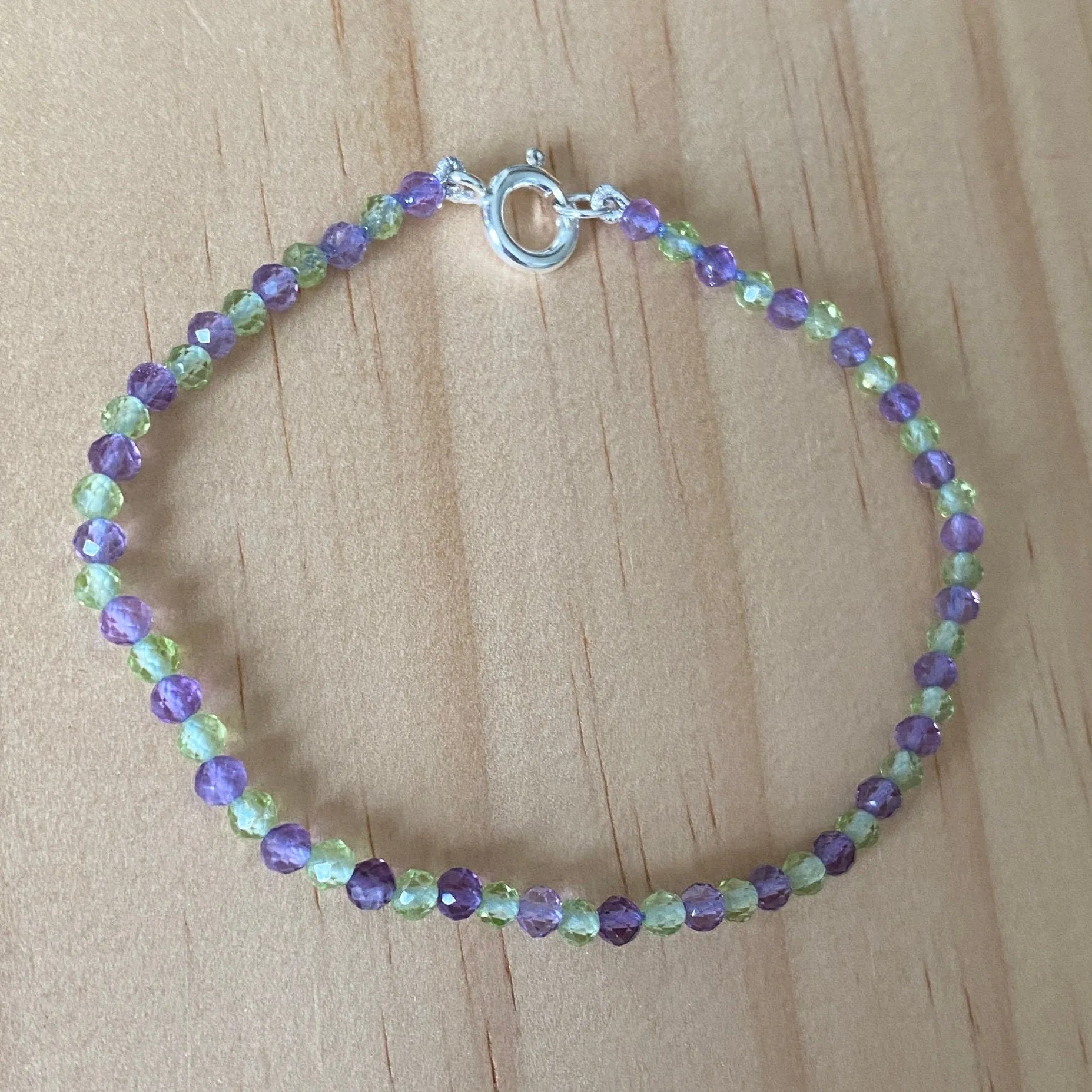Sterling Silver Amethyst & Peridot Bracelet