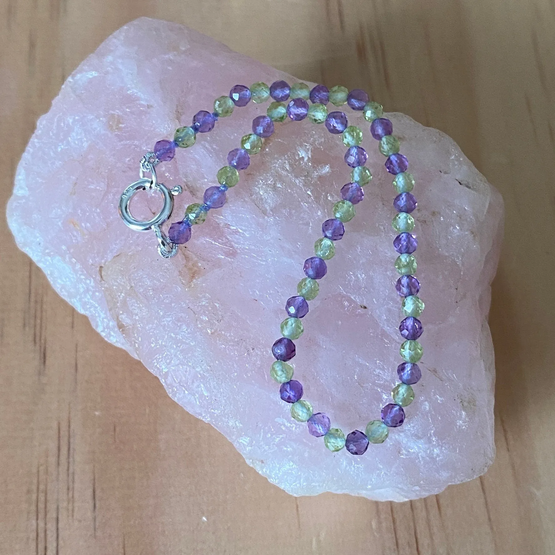 Sterling Silver Amethyst & Peridot Bracelet