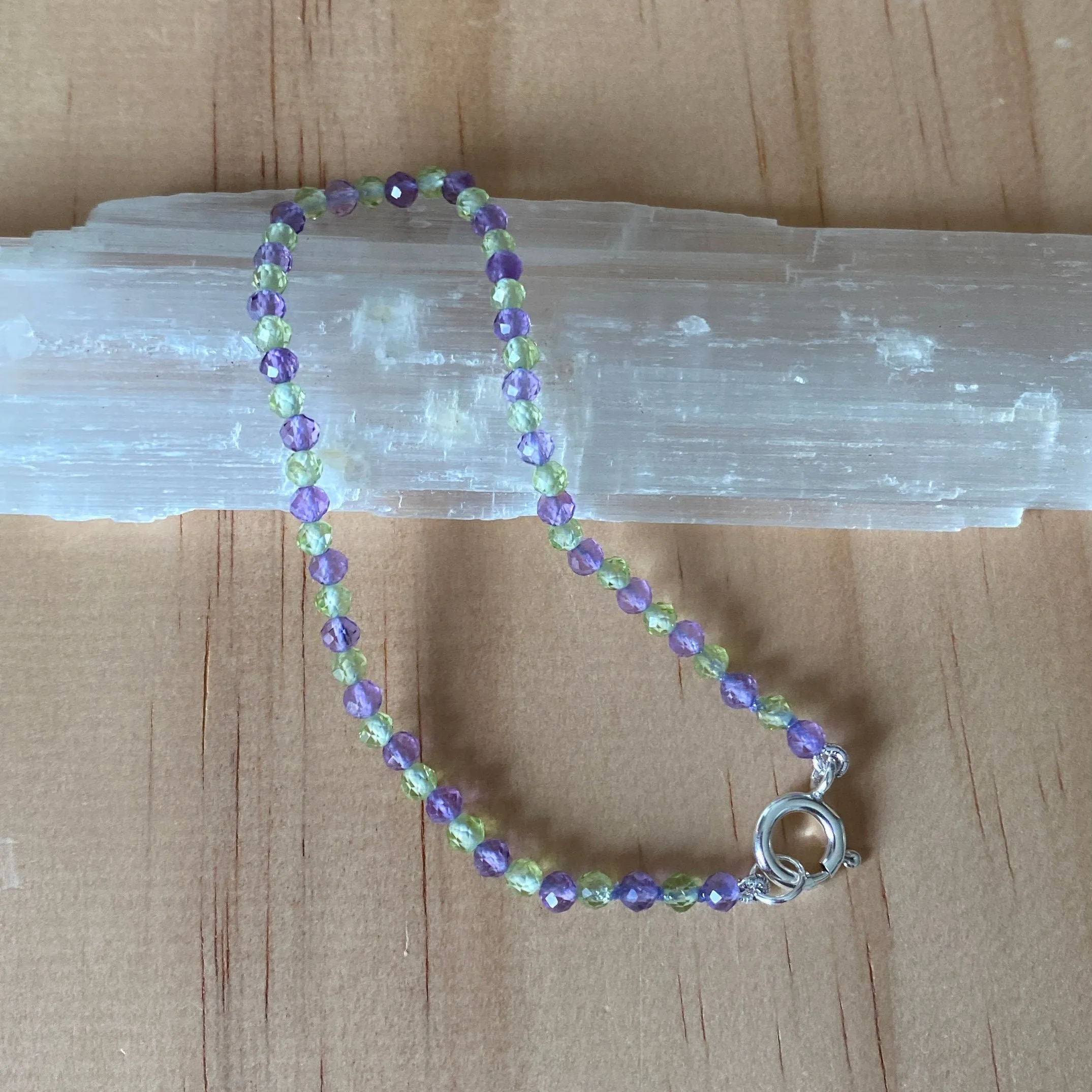 Sterling Silver Amethyst & Peridot Bracelet