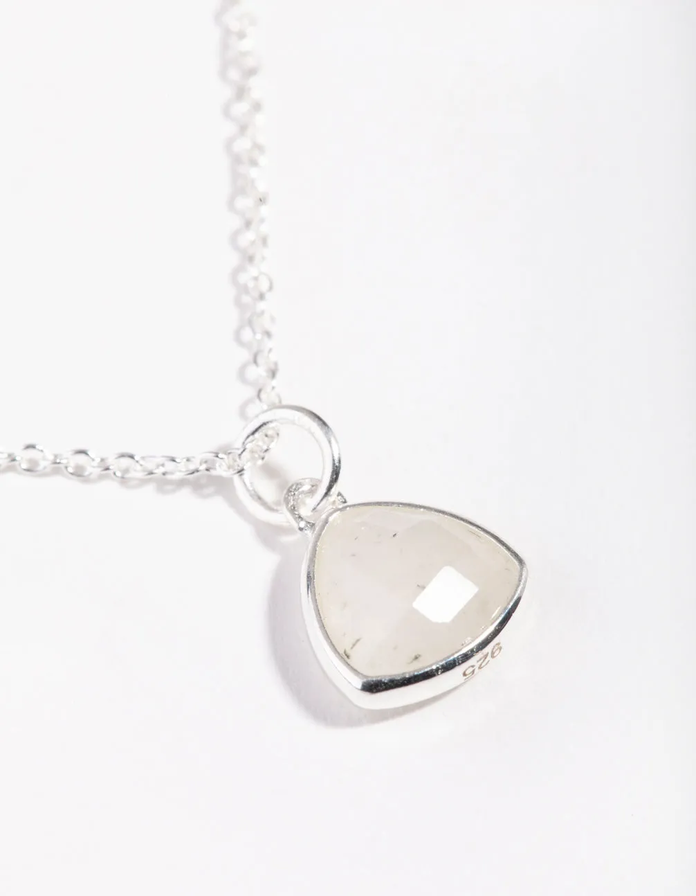 Sterling Silver Moonstone Bezel Pendant Necklace