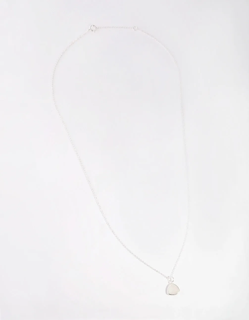 Sterling Silver Moonstone Bezel Pendant Necklace