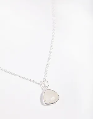 Sterling Silver Moonstone Bezel Pendant Necklace