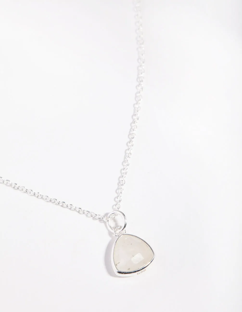 Sterling Silver Moonstone Bezel Pendant Necklace