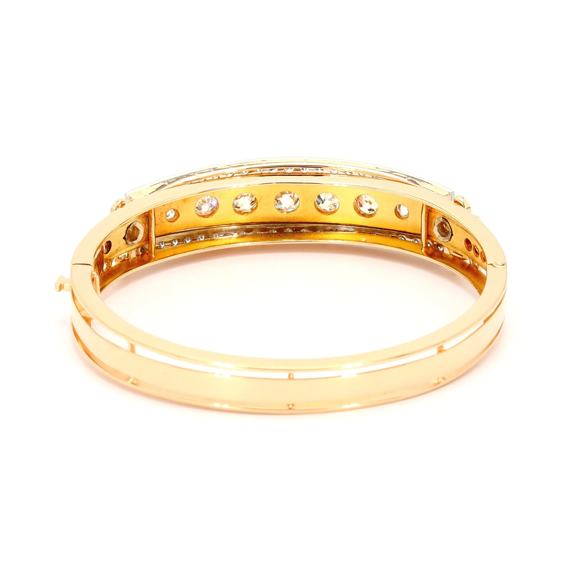 Three-Row Diamond Bangle Bracelet