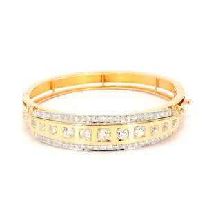 Three-Row Diamond Bangle Bracelet
