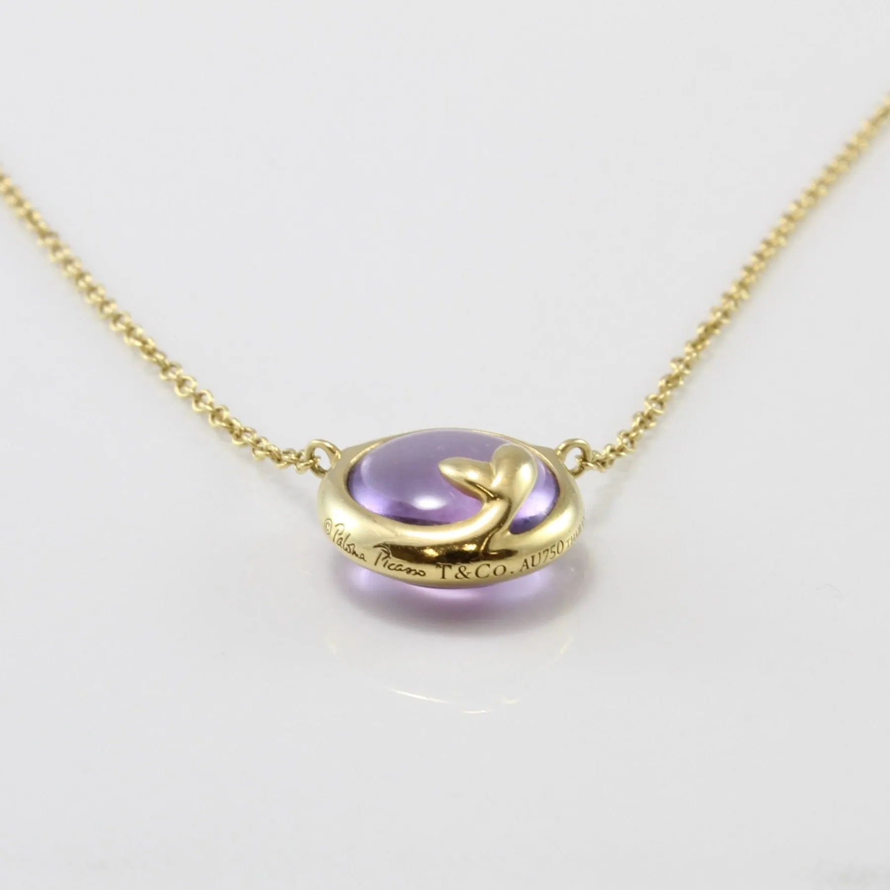 'Tiffany & Co.' Paloma Picasso Olive Leaf Amethyst Necklace | 3.00 ct | 18" |