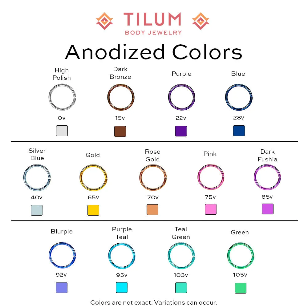 Tilum 18g-16g Internally Threaded Crescent Opal Cluster Top - Price Per 1