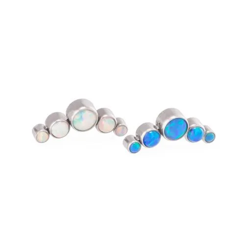 Tilum 18g-16g Internally Threaded Crescent Opal Cluster Top - Price Per 1