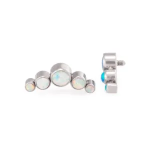 Tilum 18g-16g Internally Threaded Crescent Opal Cluster Top - Price Per 1