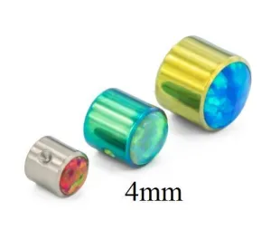 Tilum 4mm Titanium Double Bezel Set Opal Captive Disc