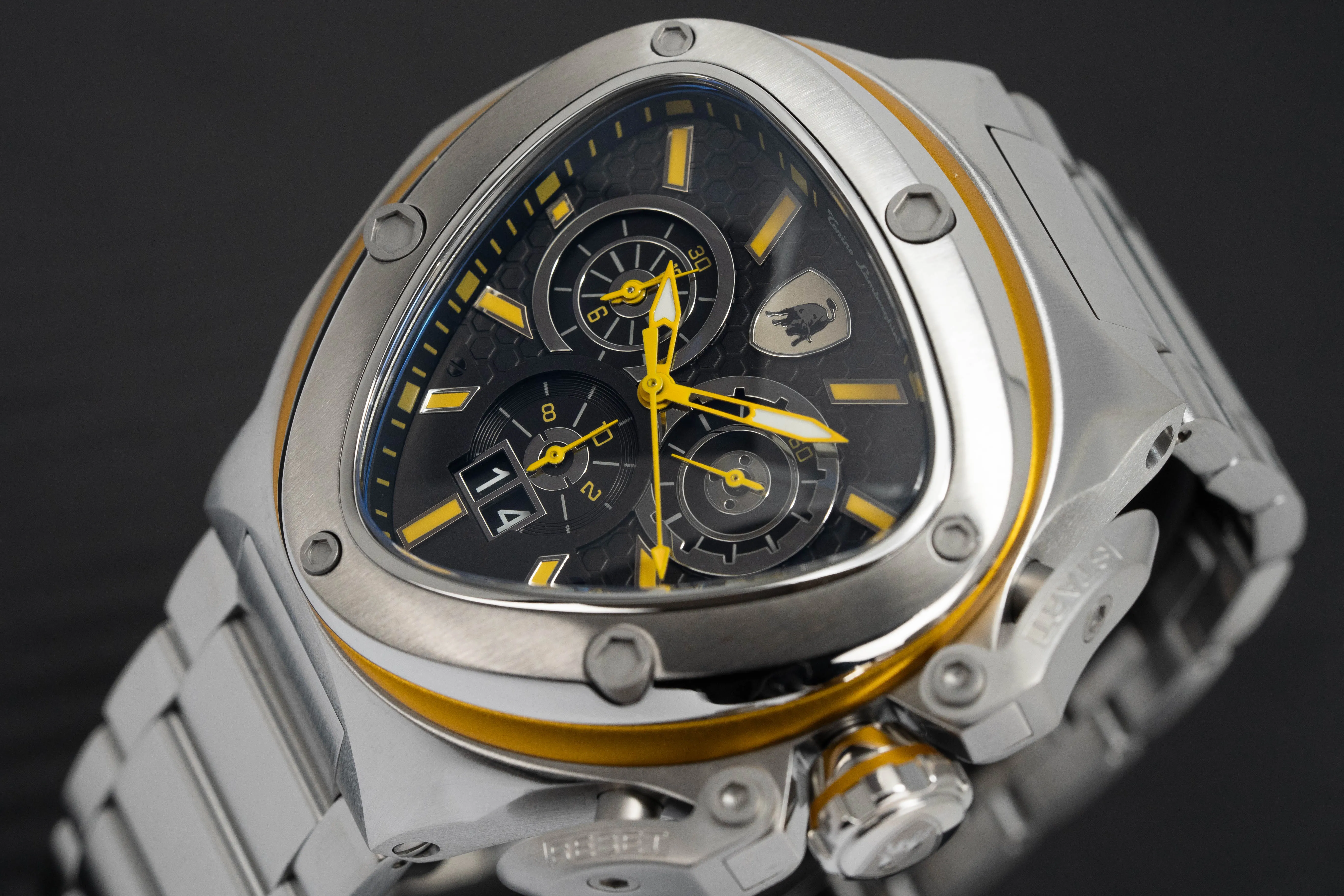 Tonino Lamborghini Spyder X SS Chronograph Date Steel Yellow T9XE-SS-B