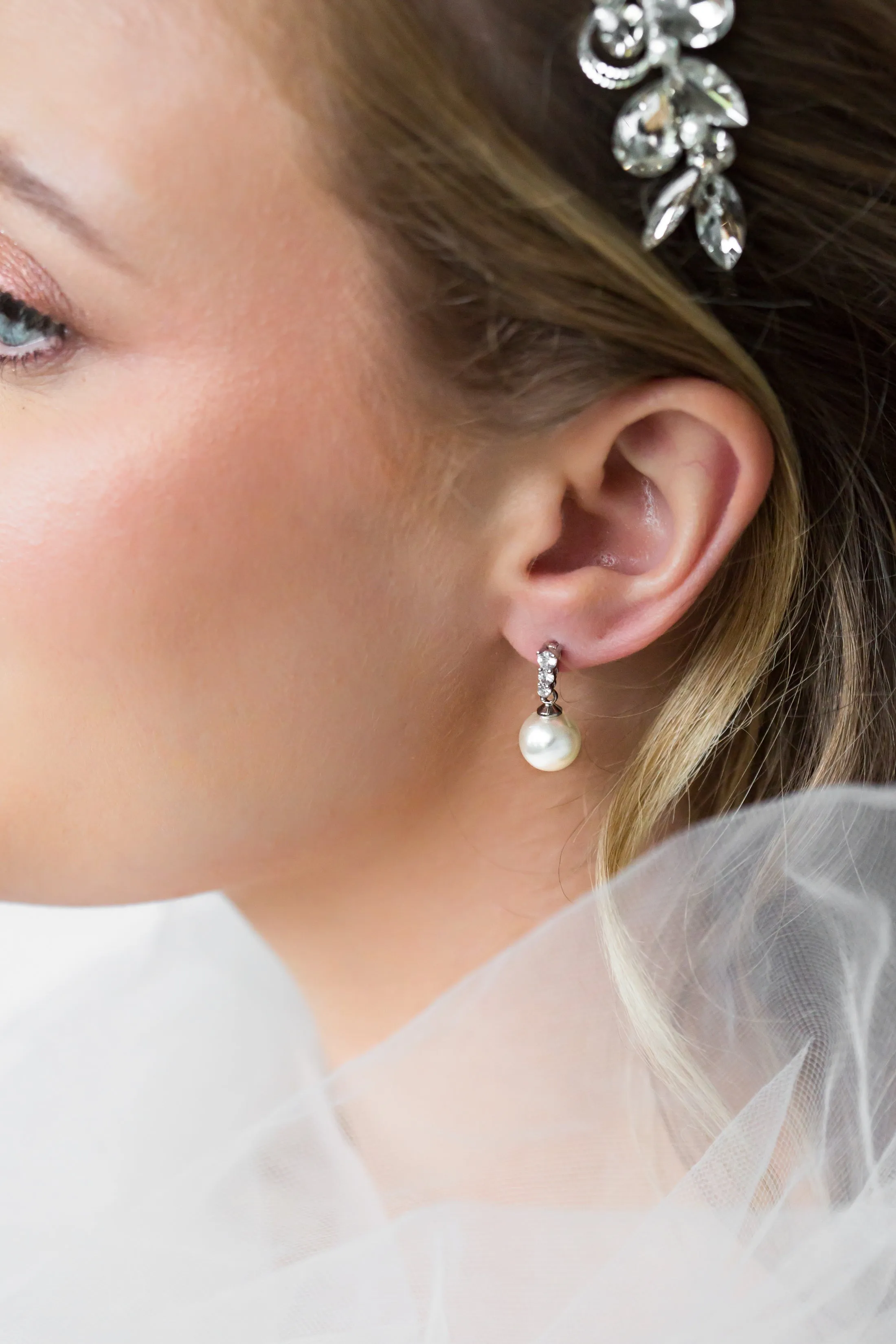 Trilogy CZ and Pearl Bridal Earring | Bridesmaids