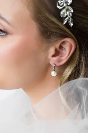Trilogy CZ and Pearl Bridal Earring | Bridesmaids