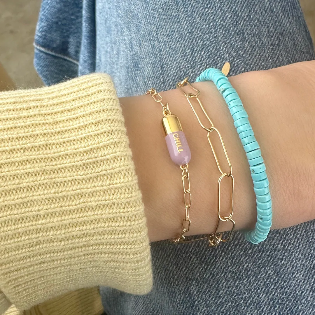 Turquoise Gemstone Heishi Bracelet