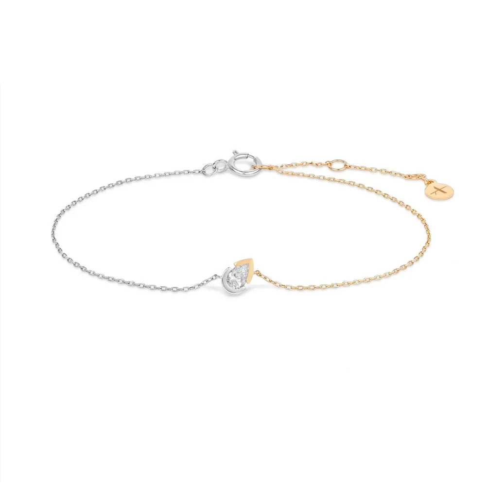 Two-Tone Bezel Pear Lab Grown Diamond Pendant Necklace (Copy)