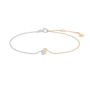 Two-Tone Bezel Pear Lab Grown Diamond Pendant Necklace (Copy)