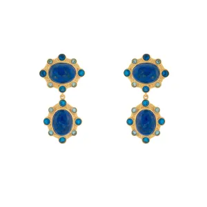 Vera Earrings Lapis & Blue Quartz