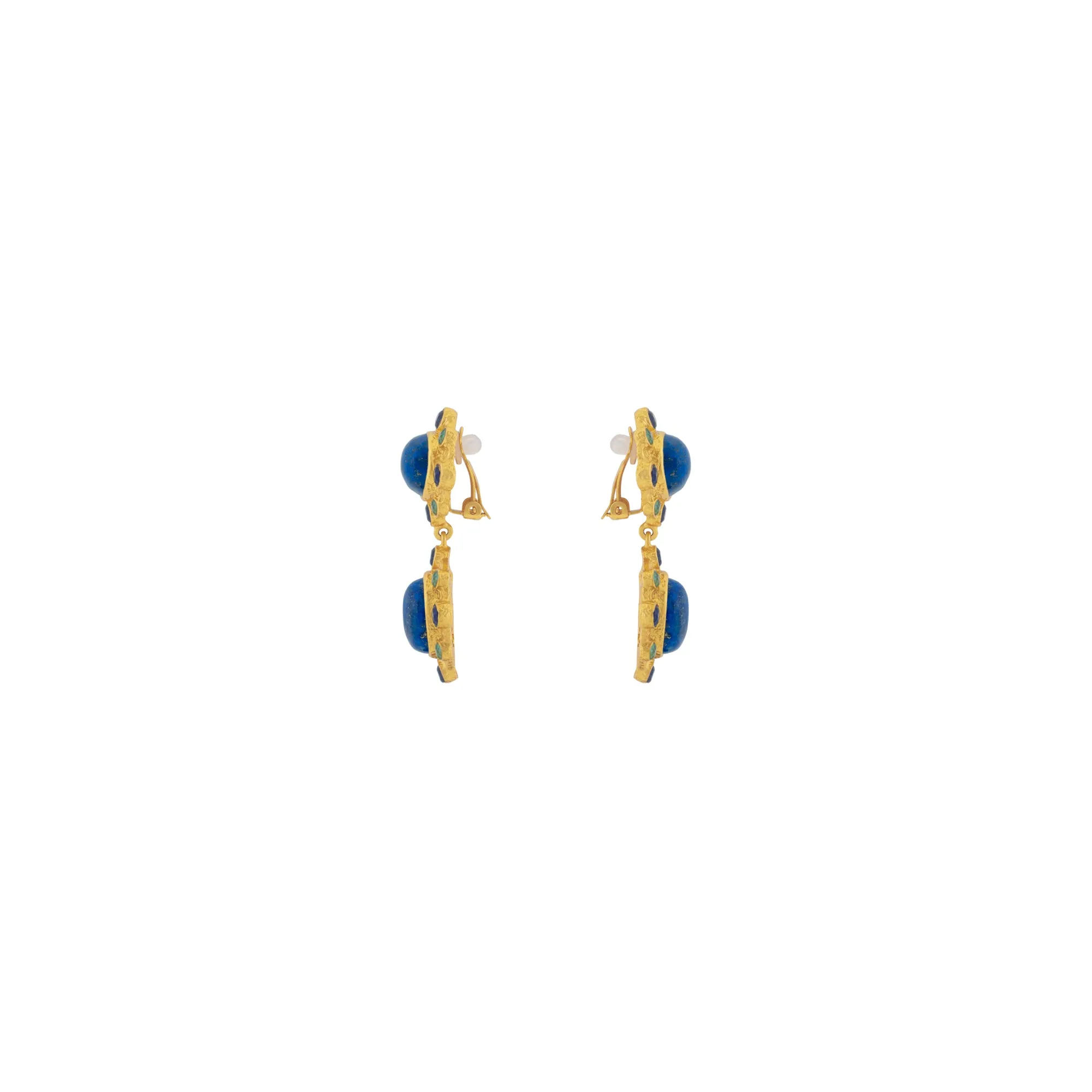 Vera Earrings Lapis & Blue Quartz