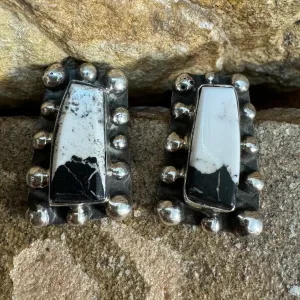 White Buffalo Sterling Silver Earrings by Billy Jaramillo
