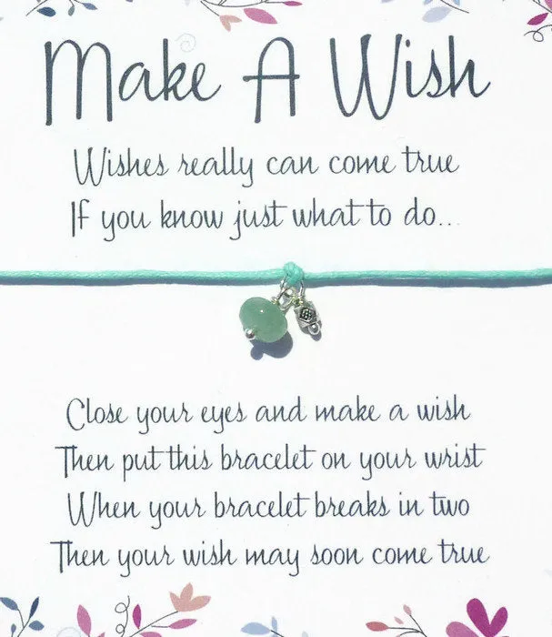 Wish Bracelet - Aquamarine Gemstone. Birthstone.