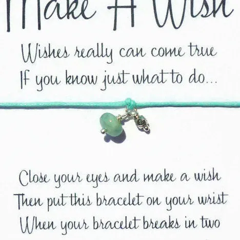 Wish Bracelet - Aquamarine Gemstone. Birthstone.