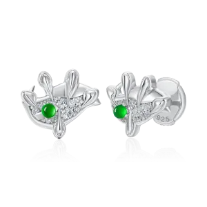 WONG Ⅱ Eyes Iced Out Stud Earrings - Pair