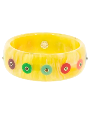 Yellow Bakelite Multi Circle Bangle