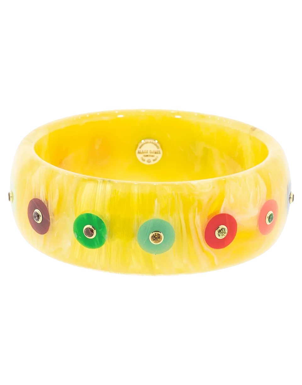Yellow Bakelite Multi Circle Bangle